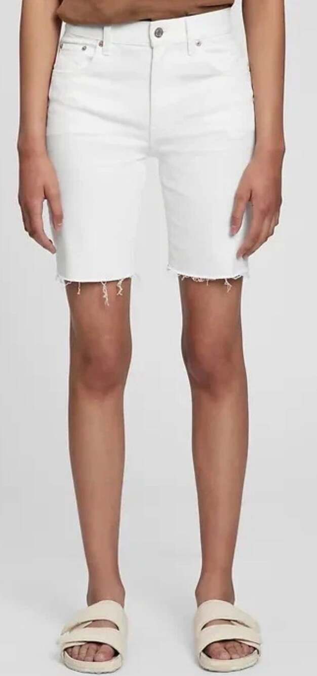 Gap White High Rise Bermuda Denim Shorts Size 26